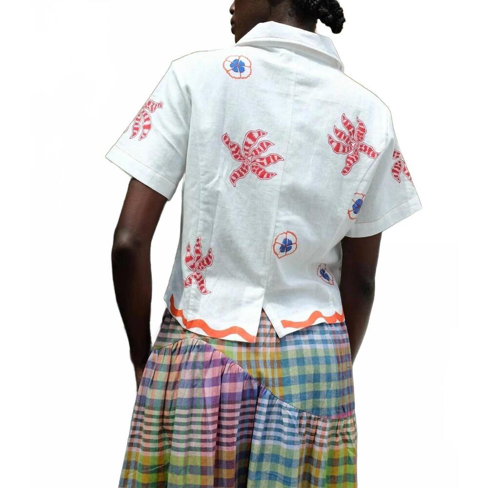 NEW RUJUTA SHETH arlo short sleeve shirt in pottery print - Picture 2 of 4